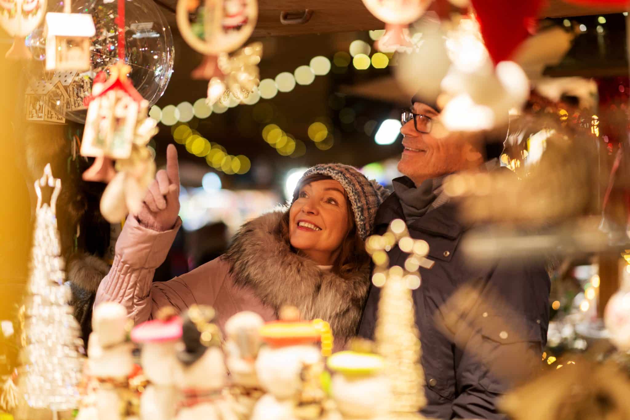 Happy Couple at Christmas Markets