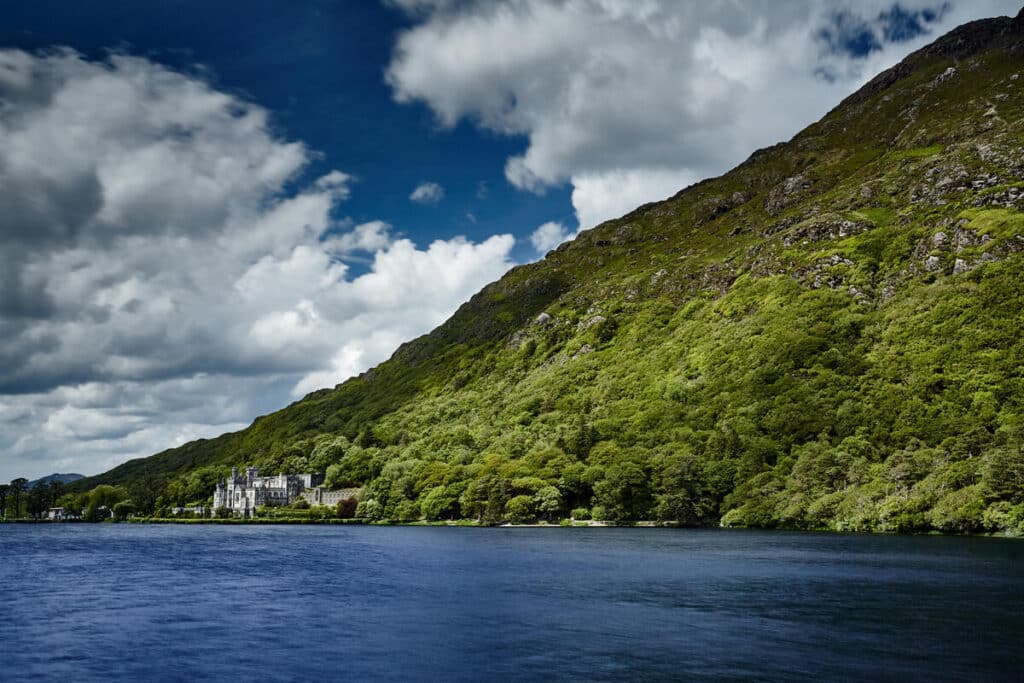 Kylemore Abbey Connemara with panoramic scenery